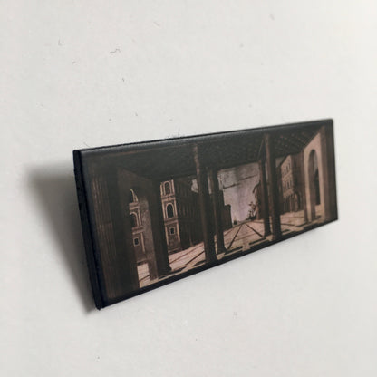 Museum-Inspired Sustainable Brooches The Ideal City, Berlin Renaissance art brooch. Obljewellery