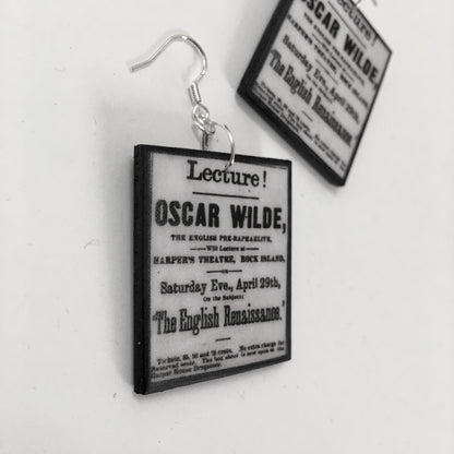 Museum-Inspired Sustainable Earrings Oscar Wilde at Harper’s Theatre art earrings Obljewellery