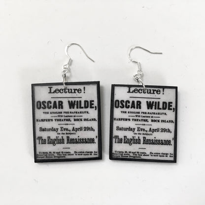 Museum-Inspired Sustainable Earrings Oscar Wilde at Harper’s Theatre art earrings Obljewellery