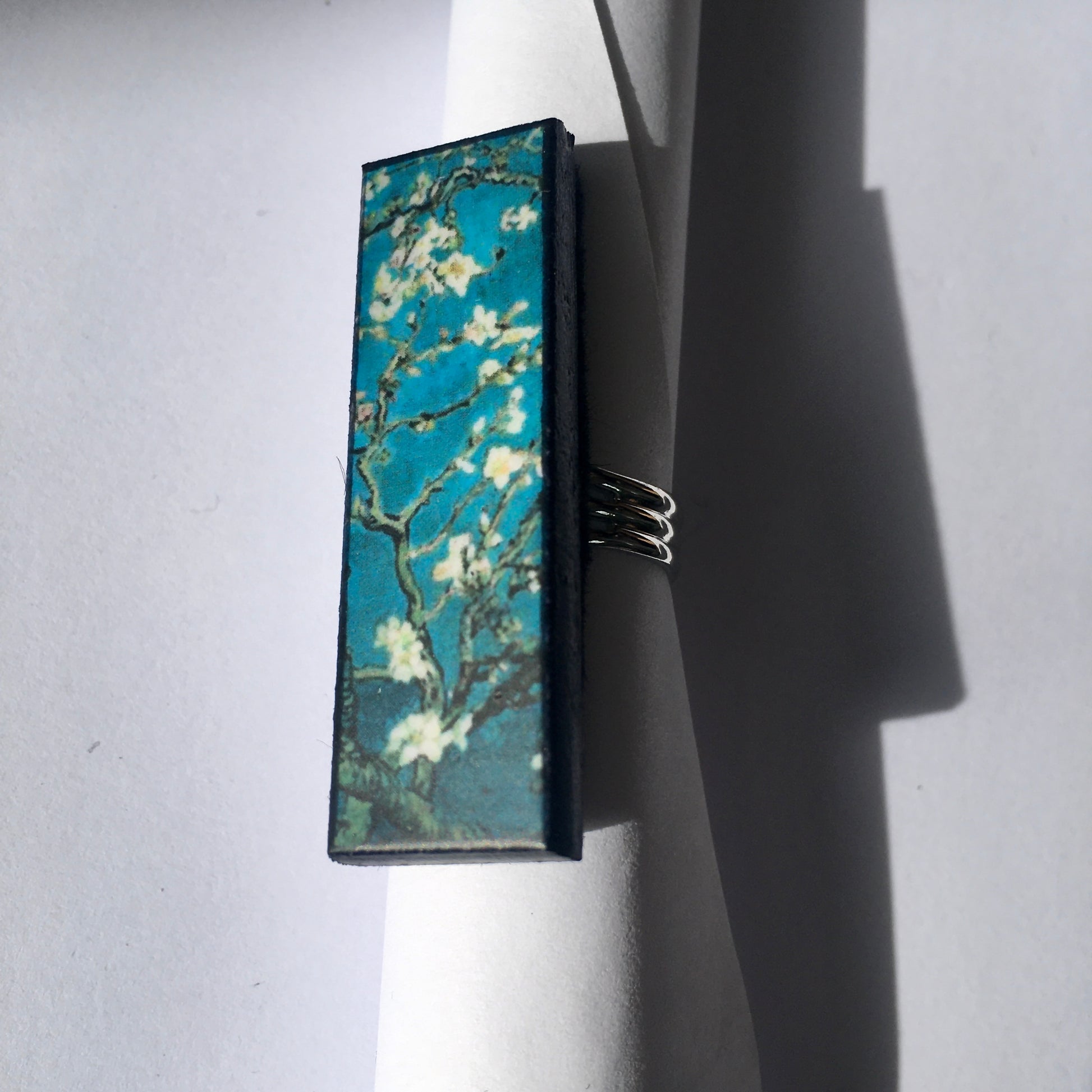 Museum-Inspired Sustainable Rings Van Gogh, Almond Blossom ring Obljewellery