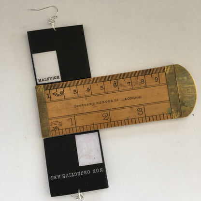 Museum-Inspired Sustainable Earrings Non Objective Art, Kazimir Malevich art earrings Obljewellery