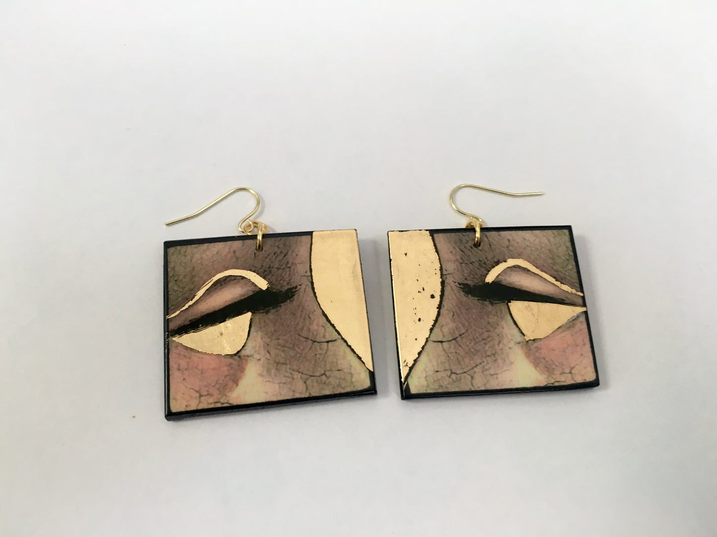 Museum-Inspired Sustainable Earrings Christmas gold leaf earrings Obljewellery