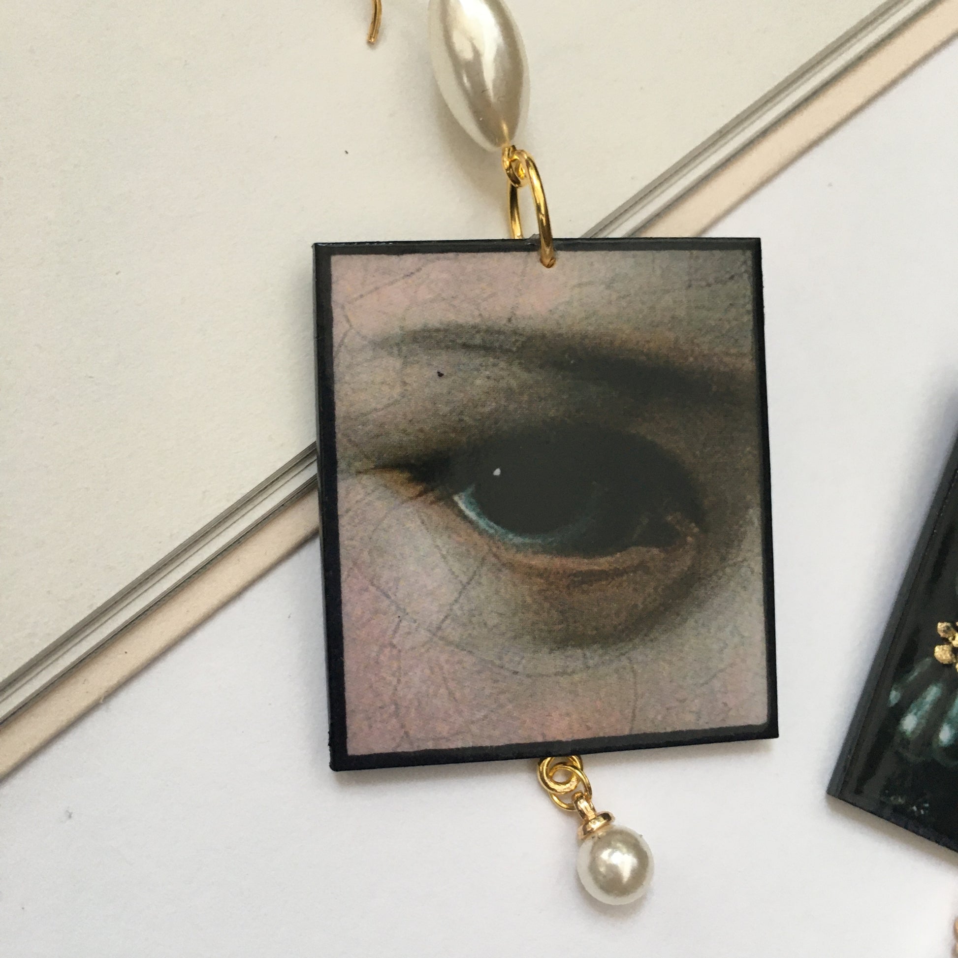 Museum-Inspired Sustainable Earrings Baroque art details earrings with pearls Obljewellery