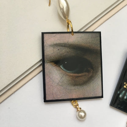 Museum-Inspired Sustainable Earrings Baroque art details earrings with pearls Obljewellery