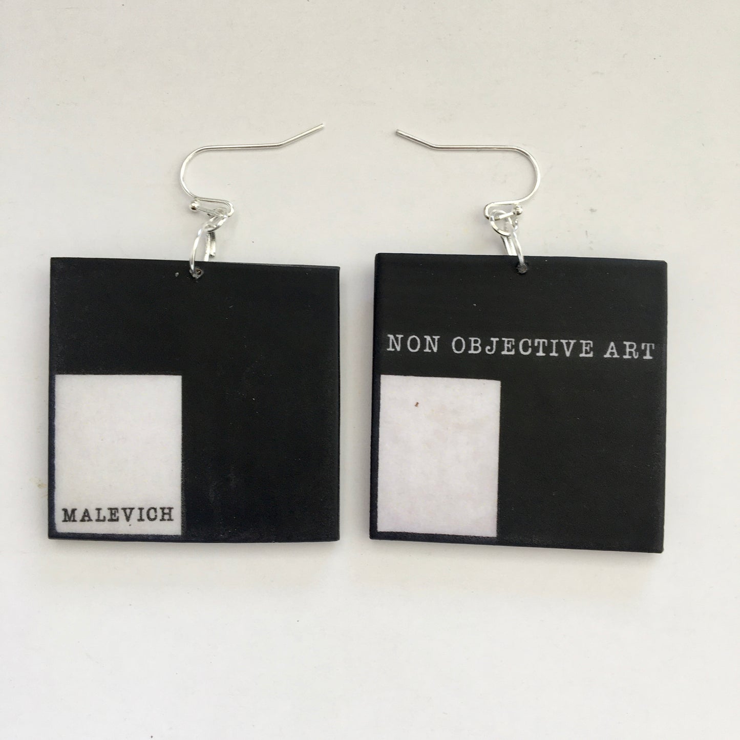 Museum-Inspired Sustainable Earrings Non Objective Art, Kazimir Malevich art earrings Obljewellery