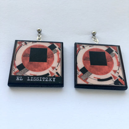 Museum-Inspired Sustainable Earrings Roza Luxemburg Monument Earrings | El Lissitzky | Obljewellery Obljewellery