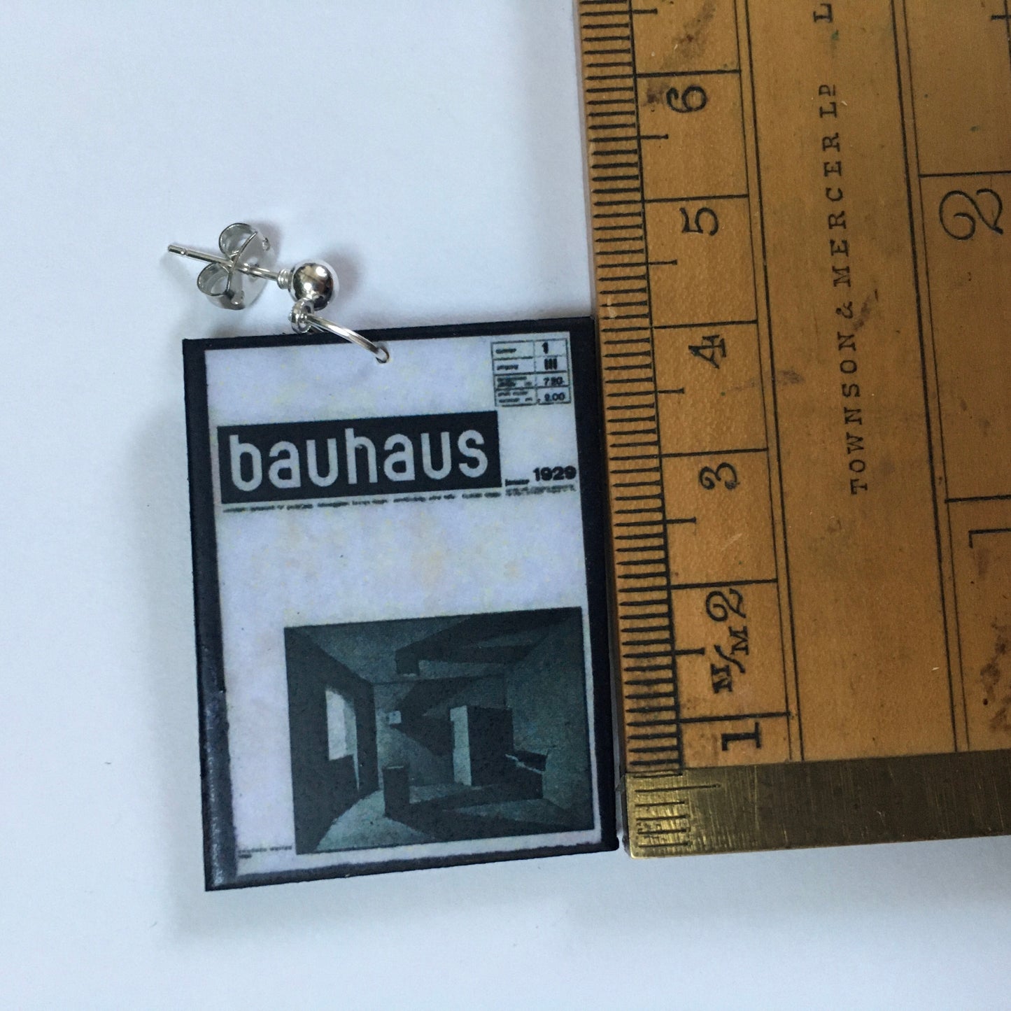 Museum-Inspired Sustainable Earrings Bauhaus Journal by Joost Schmidt earrings Obljewellery