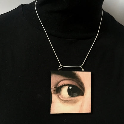Museum-Inspired Sustainable Necklace Renaissance eye art detail necklace Obljewellery