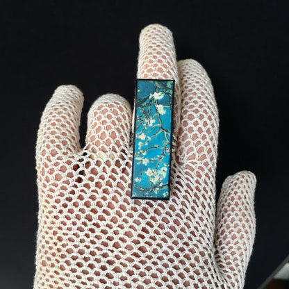 Museum-Inspired Sustainable Rings Van Gogh, Almond Blossom ring Obljewellery