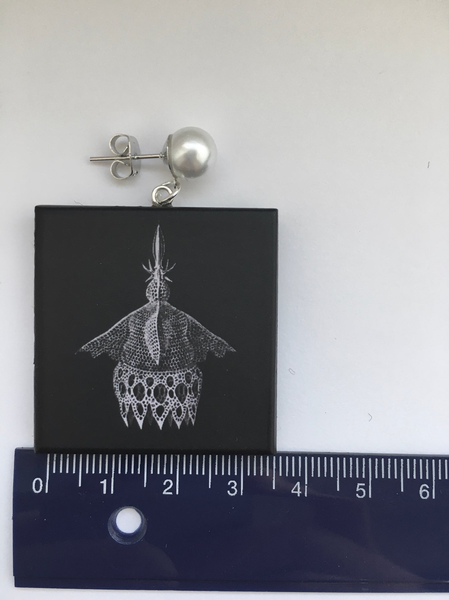 Museum-Inspired Sustainable Earrings Ernst Haeckel art earrings Obljewellery