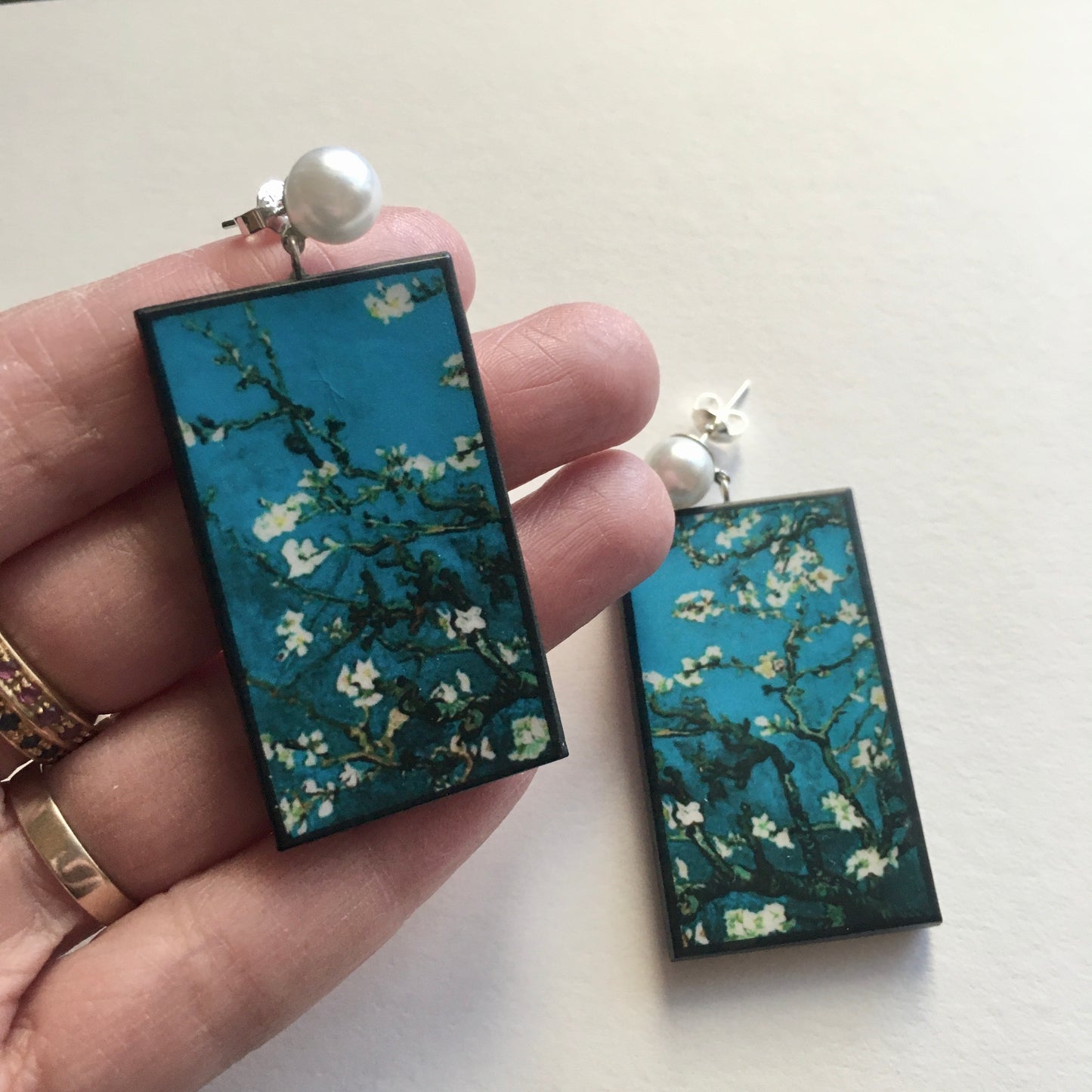 Museum-Inspired Sustainable Earrings Vincent Van Gogh earrings Obljewellery