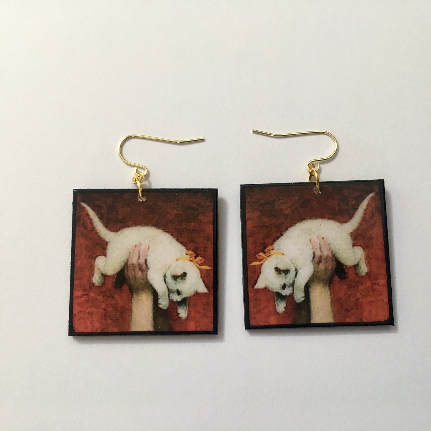 Museum-Inspired Sustainable Earrings Romantic art detail earrings. Cat earrings Obljewellery