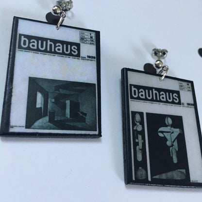 Museum-Inspired Sustainable Earrings Bauhaus Journal by Joost Schmidt earrings Obljewellery