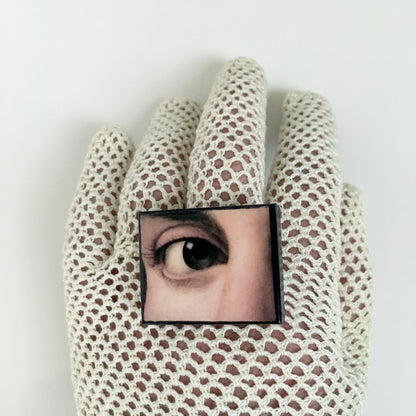Museum-Inspired Sustainable Rings Eye art ring handmade from sustainable wood Obljewellery