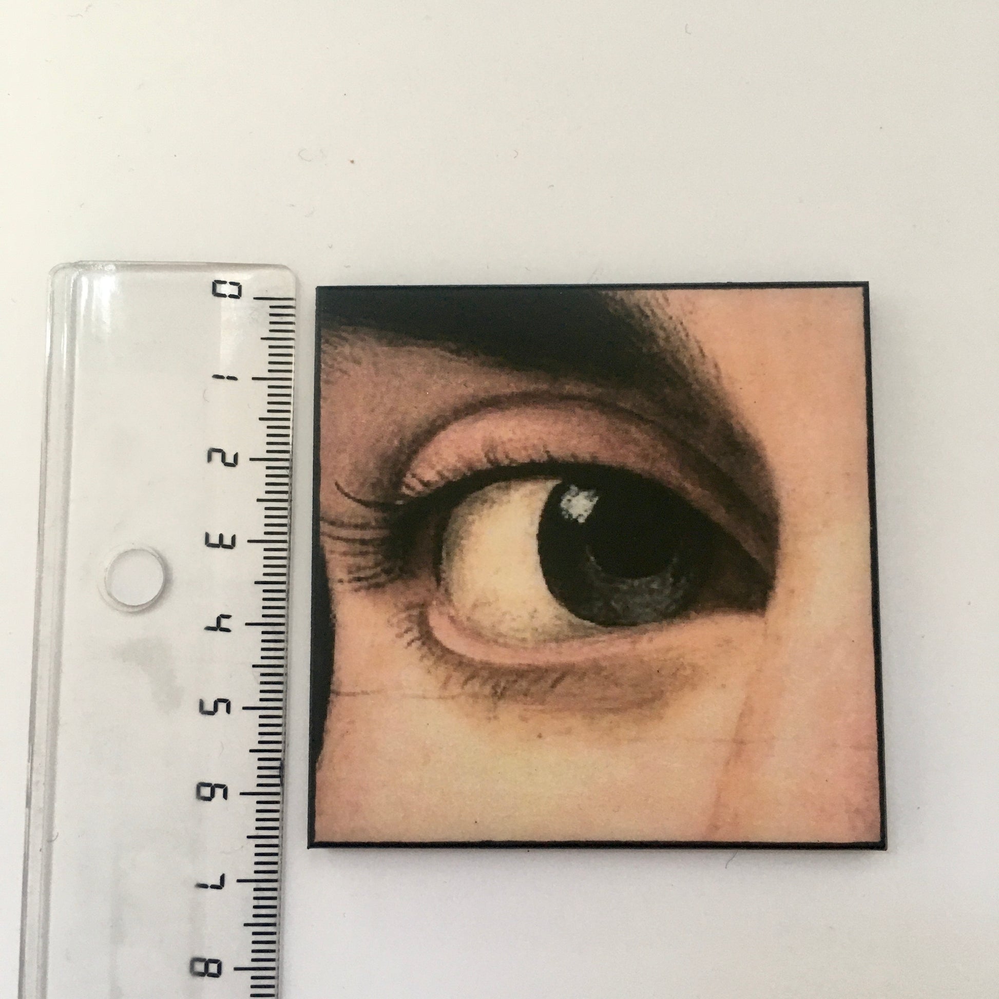 Museum-Inspired Sustainable Brooches Renaissance eye detail, large wood brooch Obljewellery