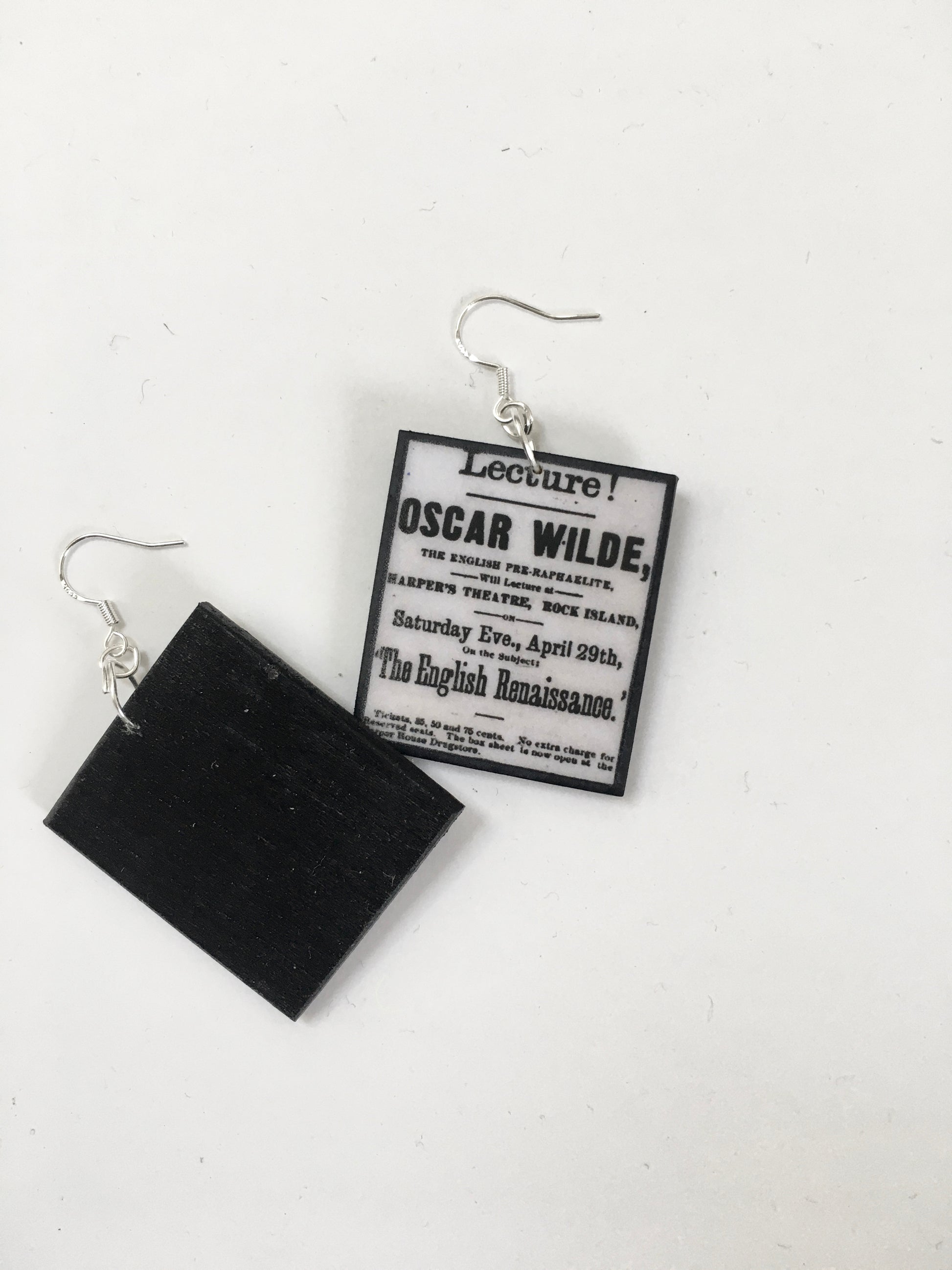 Museum-Inspired Sustainable Earrings Oscar Wilde at Harper’s Theatre art earrings Obljewellery