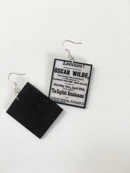 Museum-Inspired Sustainable Earrings Oscar Wilde at Harper’s Theatre art earrings Obljewellery