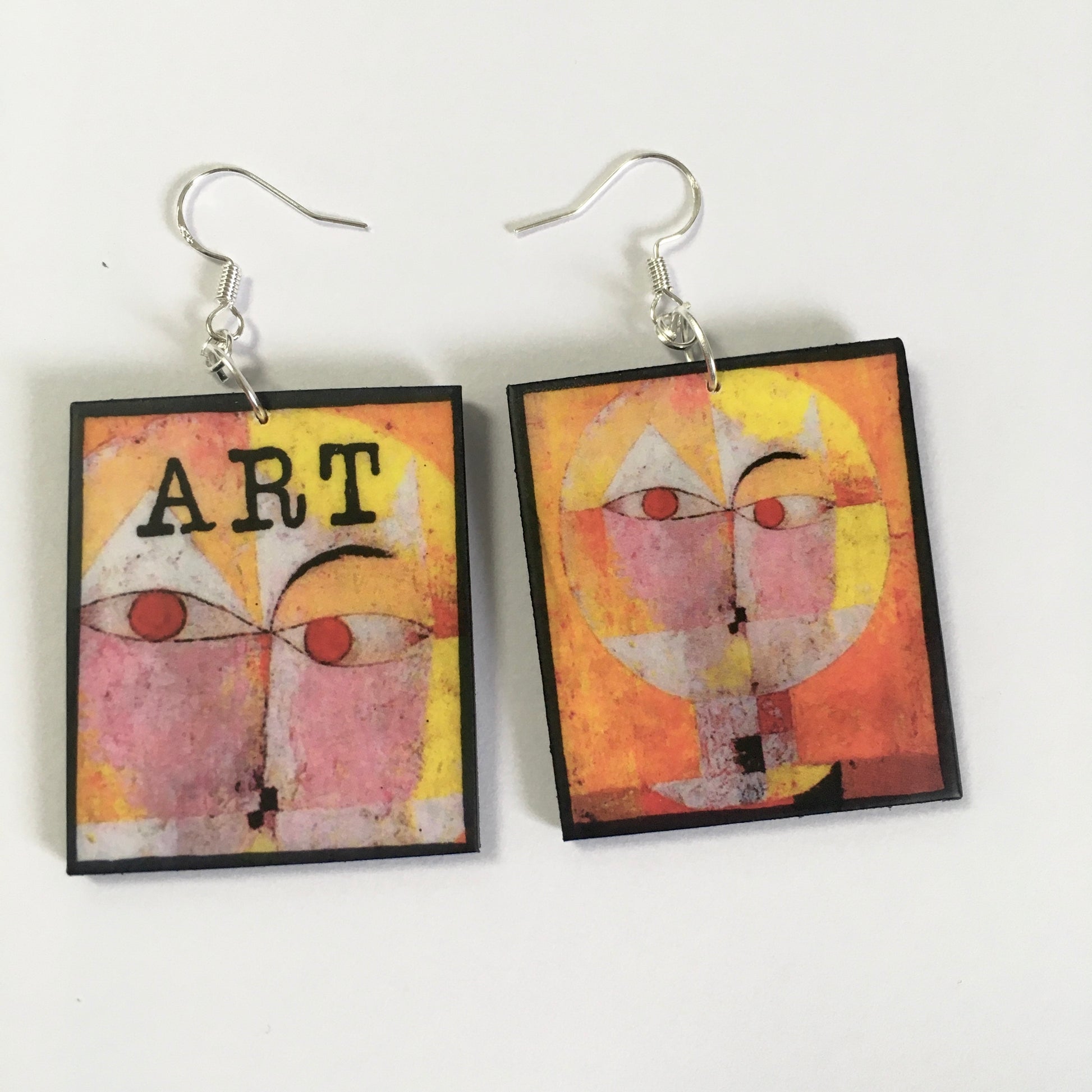 Museum-Inspired Sustainable Earrings Paul Klee art earrings Obljewellery