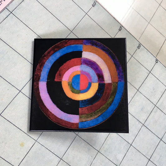 Museum-Inspired Sustainable Brooches Robert Delaunay, Primer Disque big brooch. Obljewellery