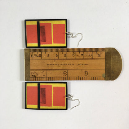 Museum-Inspired Sustainable Earrings Suprematism art earrings. Sustainable gift. Obljewellery