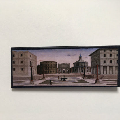 Museum-Inspired Sustainable Brooches The Ideal City, sustainable artsy brooch Obljewellery