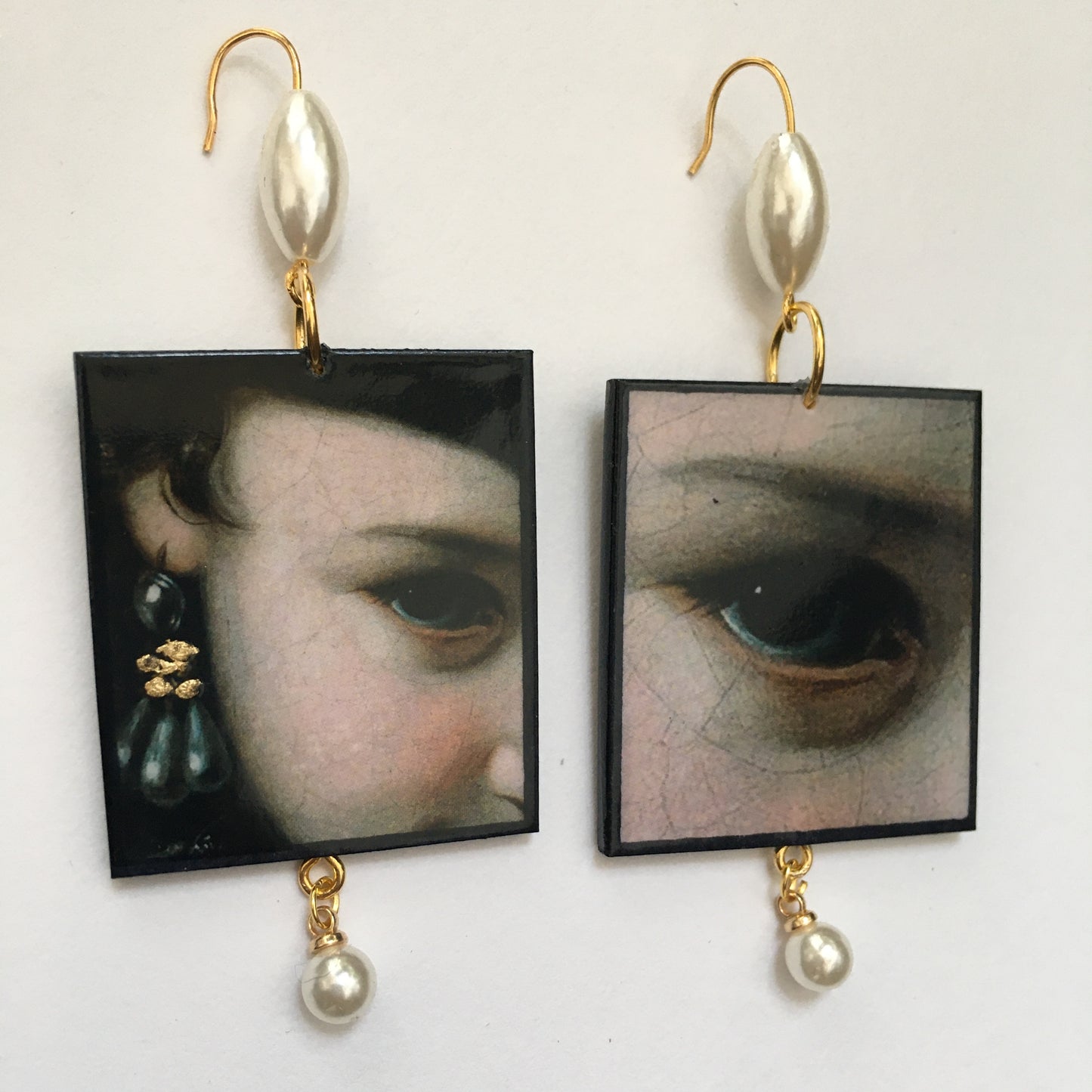 Museum-Inspired Sustainable Earrings Baroque art details earrings with pearls Obljewellery