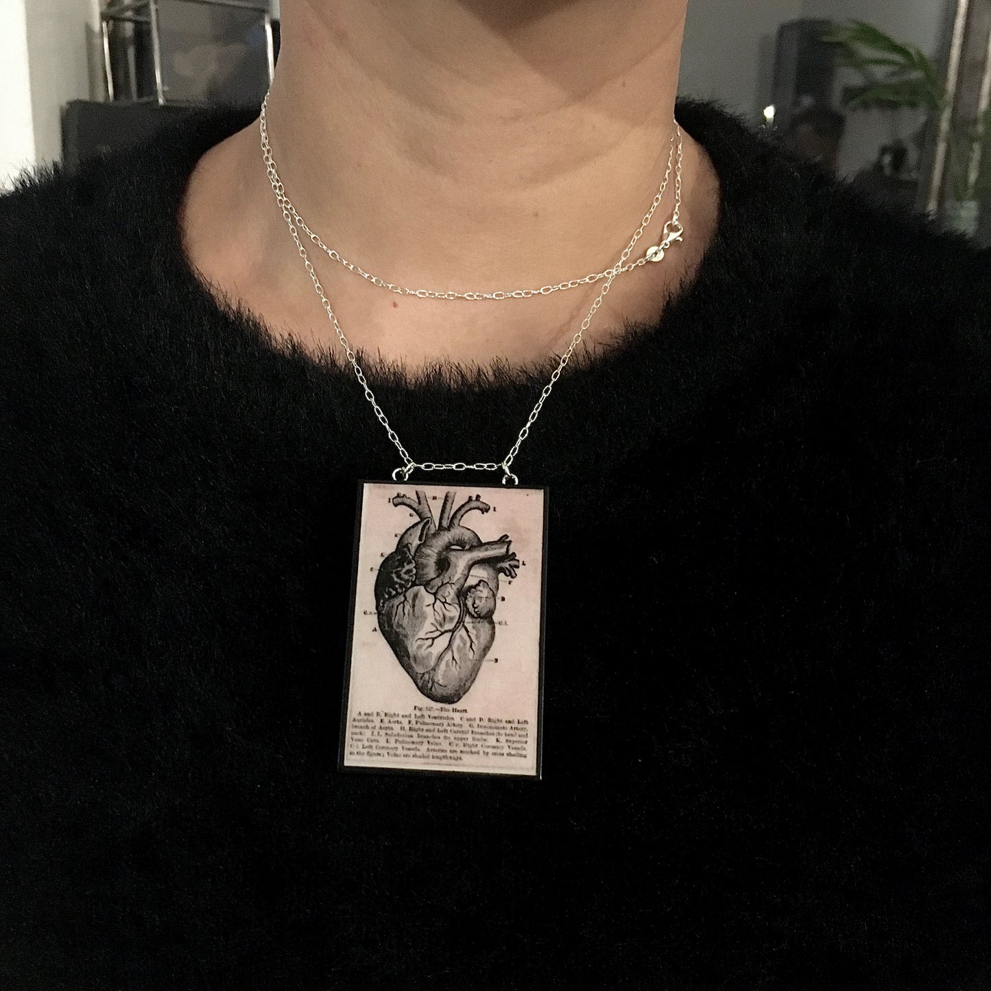 Museum-Inspired Sustainable Necklace Anatomical heart necklace Obljewellery