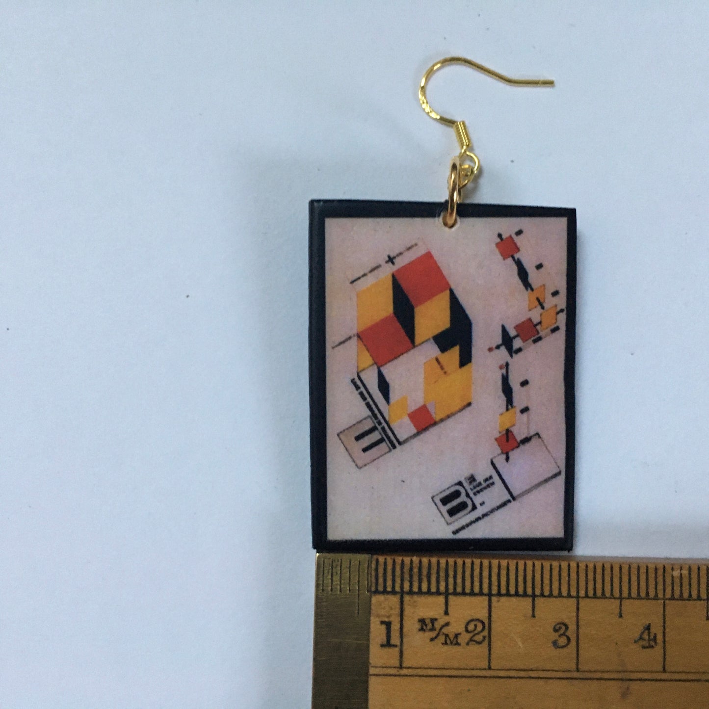 Museum-Inspired Sustainable Earrings Bauhaus geometric earrings Obljewellery