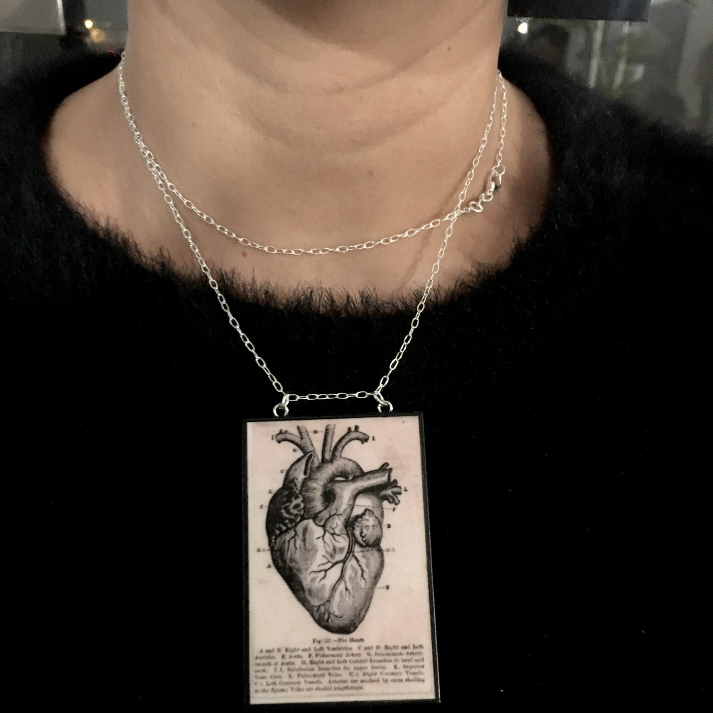 Museum-Inspired Sustainable Necklace Anatomical heart necklace Obljewellery