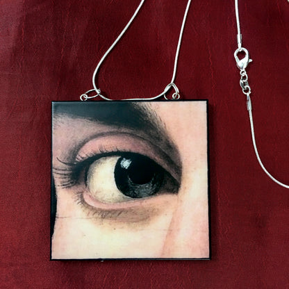 Museum-Inspired Sustainable Necklace Renaissance eye art detail necklace Obljewellery