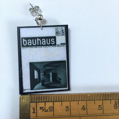Museum-Inspired Sustainable Earrings Bauhaus Journal by Joost Schmidt earrings Obljewellery