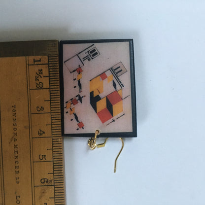 Museum-Inspired Sustainable Earrings Bauhaus geometric earrings Obljewellery