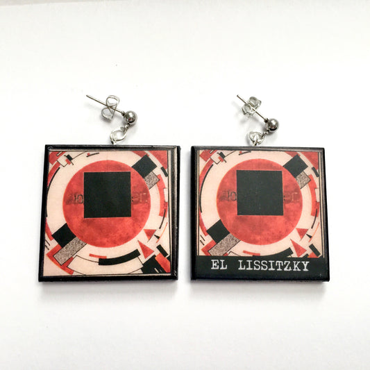 Museum-Inspired Sustainable Earrings Roza Luxemburg Monument Earrings | El Lissitzky | Obljewellery Obljewellery