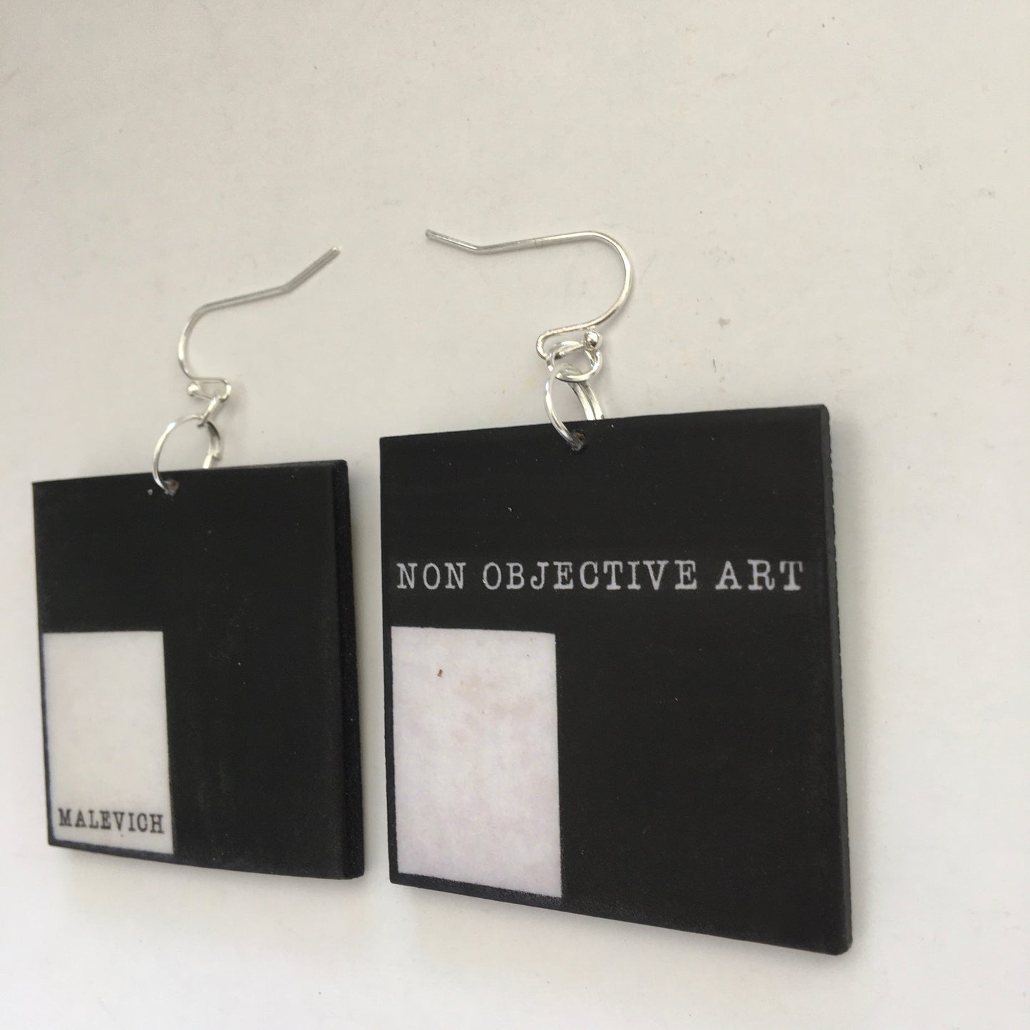 Museum-Inspired Sustainable Earrings Non Objective Art, Kazimir Malevich art earrings Obljewellery