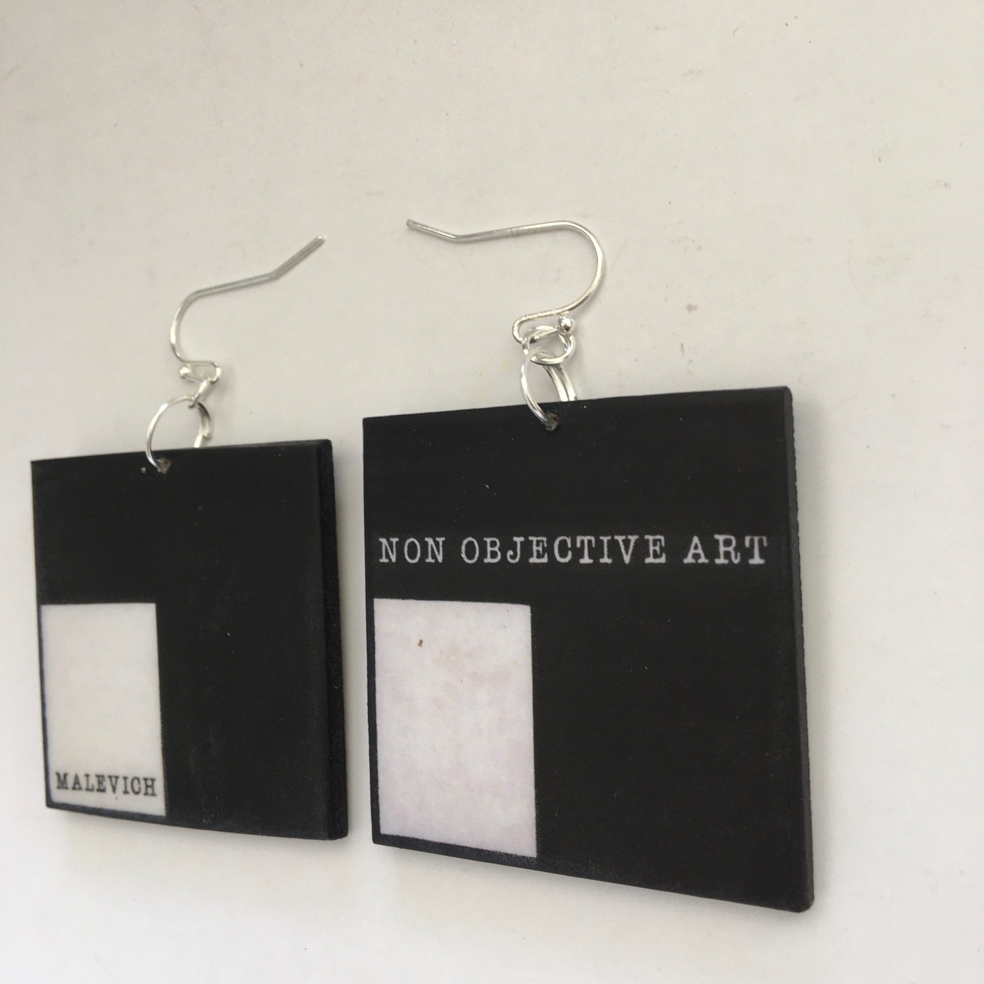 Museum-Inspired Sustainable Earrings Non Objective Art, Kazimir Malevich art earrings Obljewellery