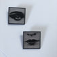 Set of two brooches, lips and eye