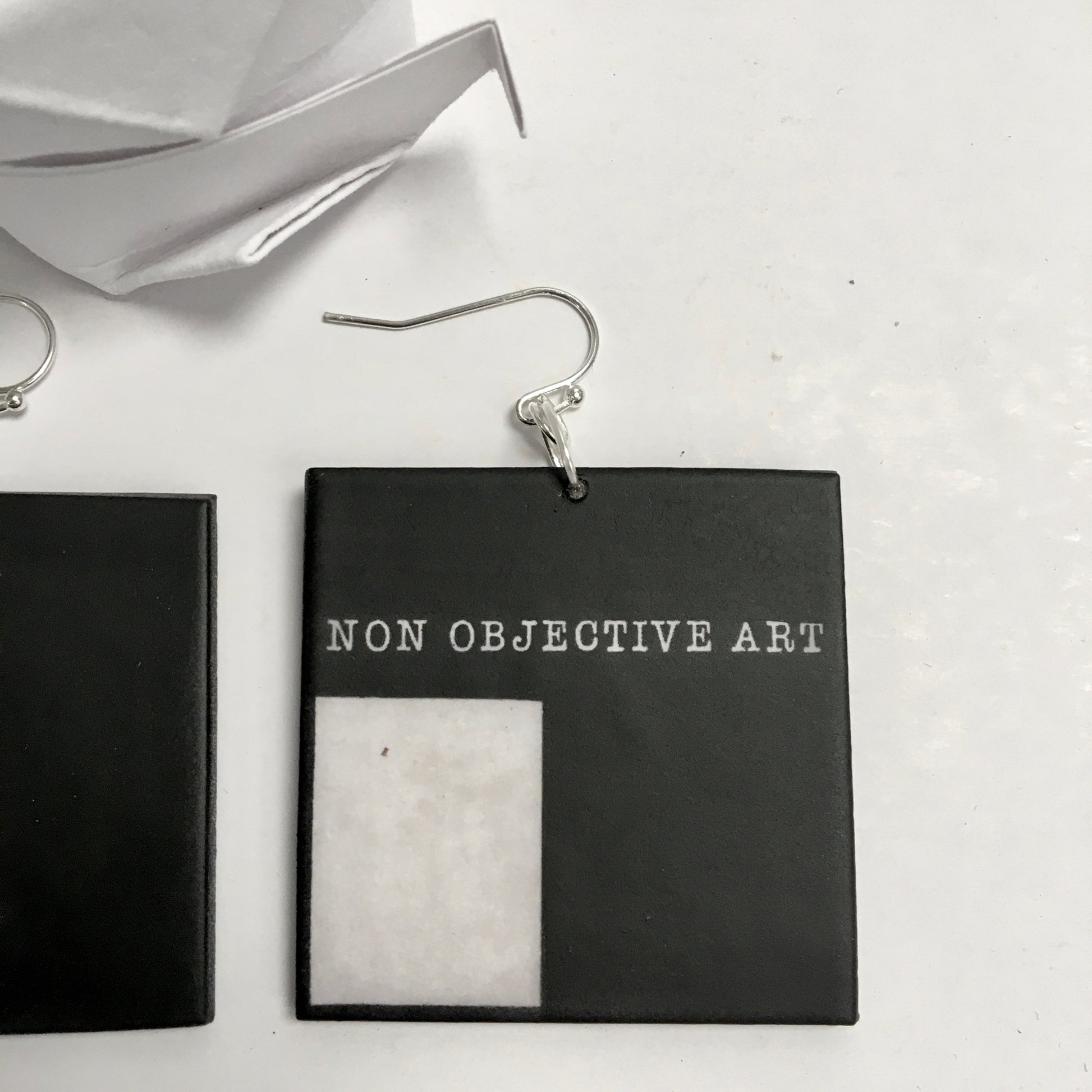 Museum-Inspired Sustainable Earrings Non Objective Art, Kazimir Malevich art earrings Obljewellery