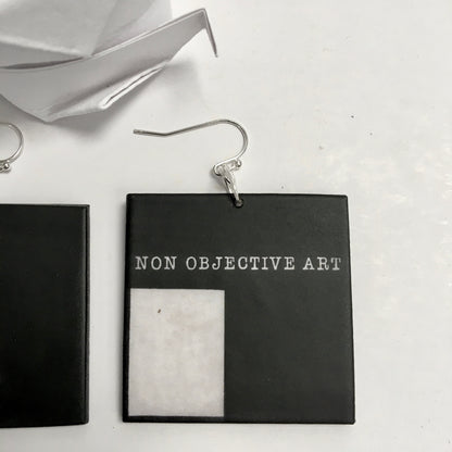 Museum-Inspired Sustainable Earrings Non Objective Art, Kazimir Malevich art earrings Obljewellery
