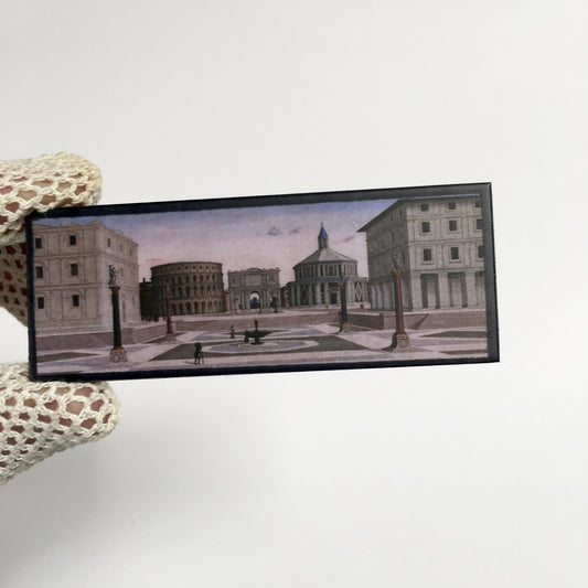 Museum-Inspired Sustainable Brooches The Ideal City, sustainable artsy brooch Obljewellery
