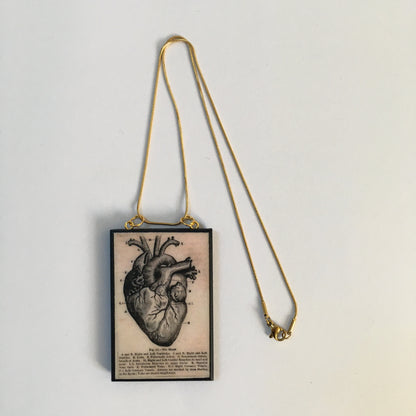 Museum-Inspired Sustainable Necklace Anatomical heart necklace Obljewellery