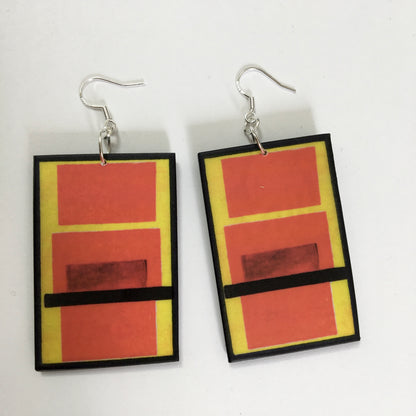 Museum-Inspired Sustainable Earrings Suprematism art earrings. Sustainable gift. Obljewellery