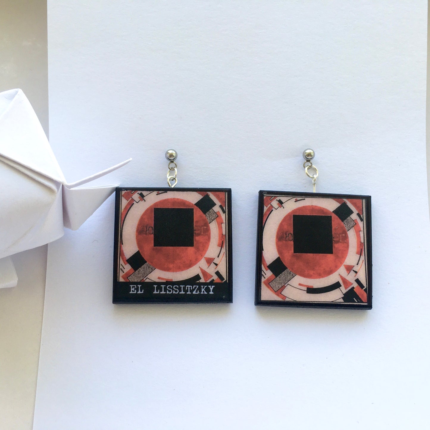 El Lissitzky earrings, Rosa Luxemburg monument project