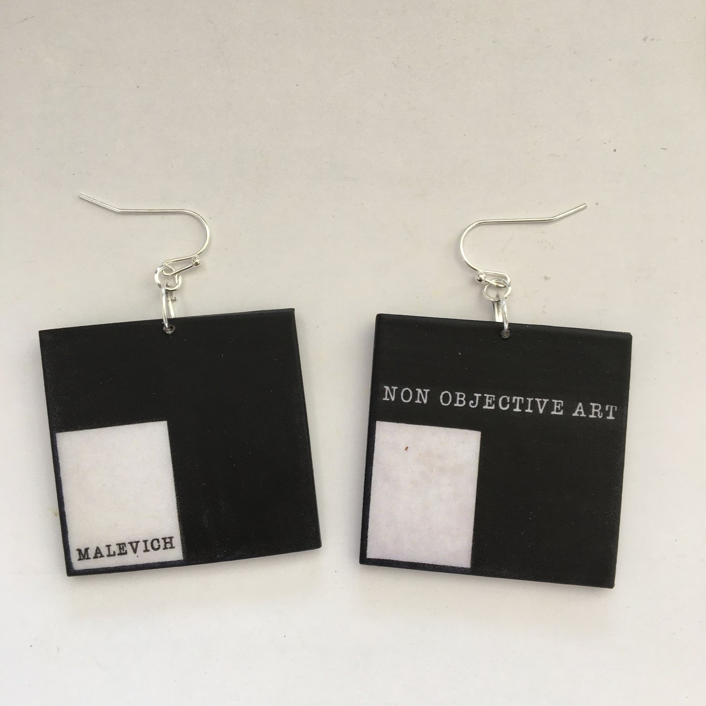 Museum-Inspired Sustainable Earrings Non Objective Art, Kazimir Malevich art earrings Obljewellery