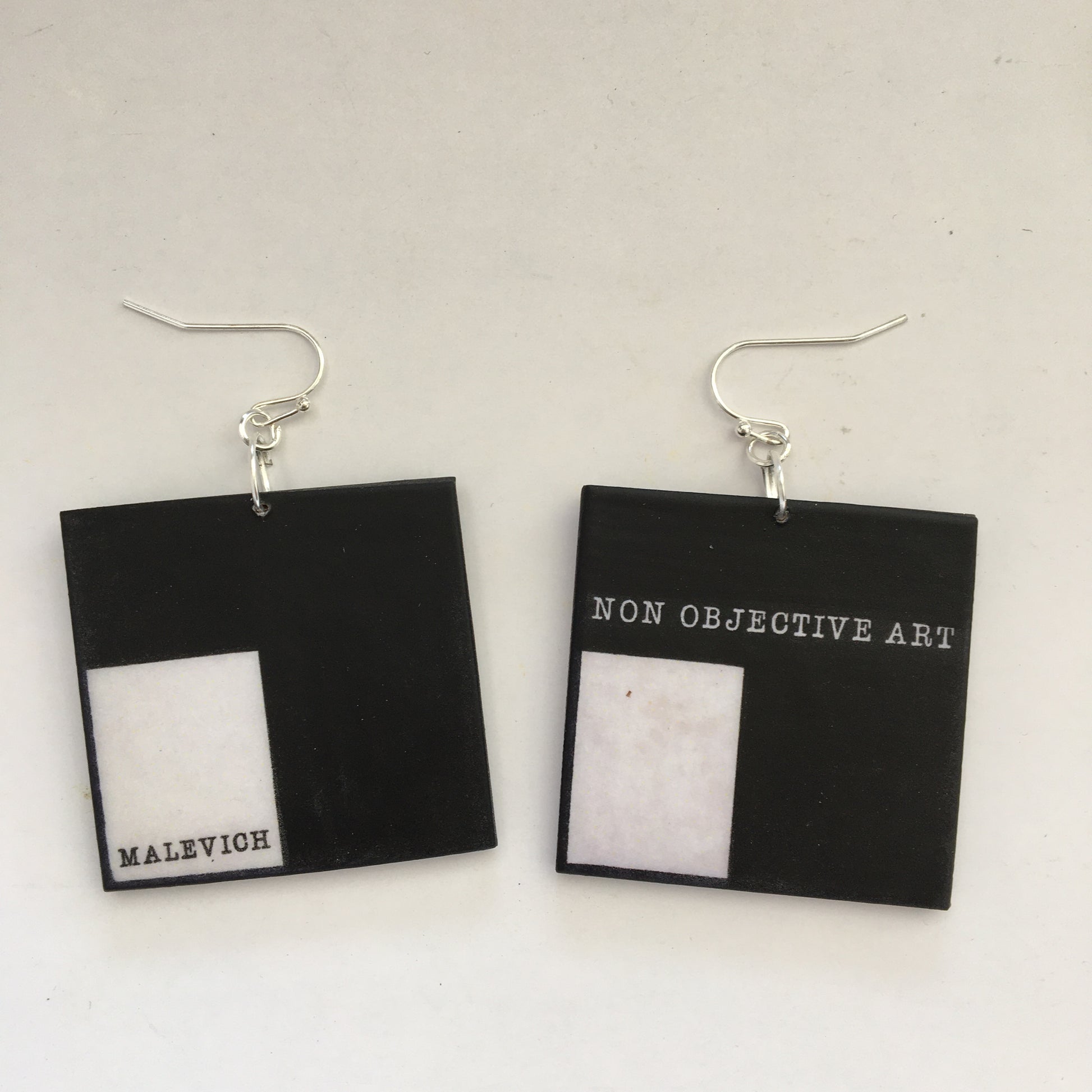 Museum-Inspired Sustainable Earrings Non Objective Art, Kazimir Malevich art earrings Obljewellery