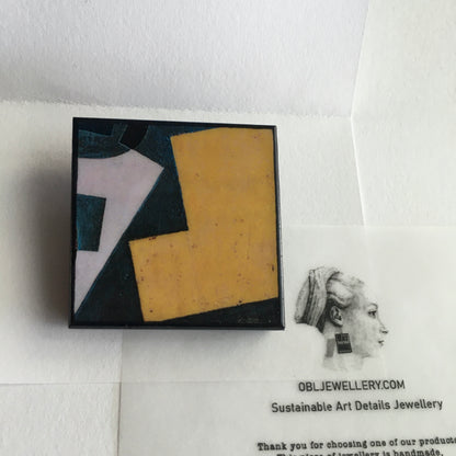Museum-Inspired Sustainable Brooches Wooden art abstract brooch pin. Obljewellery