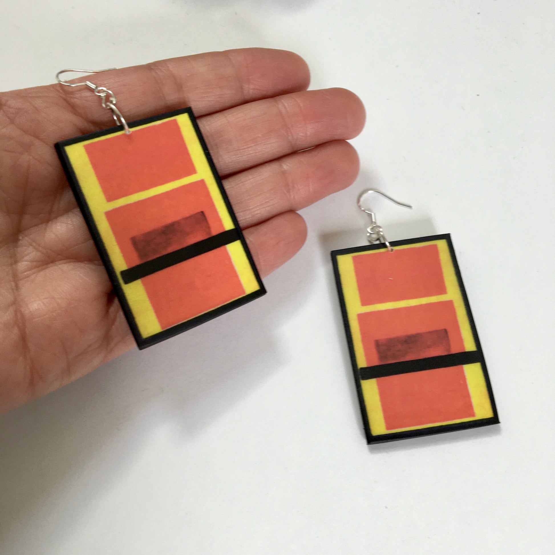Museum-Inspired Sustainable Earrings Suprematism art earrings. Sustainable gift. Obljewellery