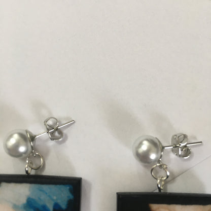 Museum-Inspired Sustainable Earrings Girl with a Pearl Earring Art Earrings | Vermeer inspired. Sustainable wood. Obljewellery