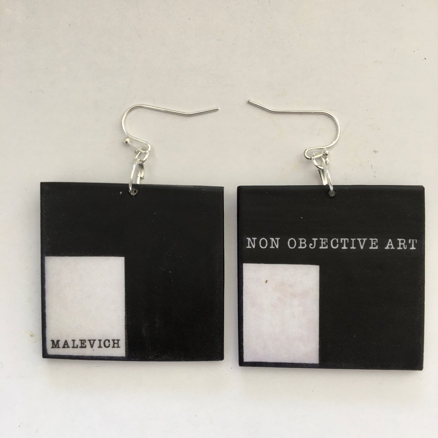Museum-Inspired Sustainable Earrings Non Objective Art, Kazimir Malevich art earrings Obljewellery