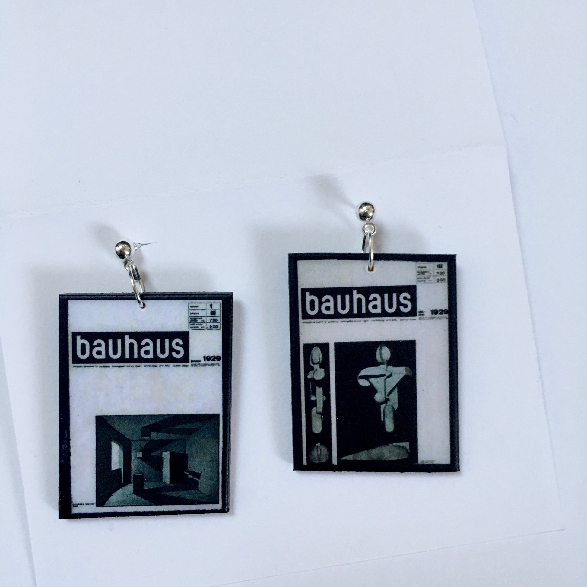 Museum-Inspired Sustainable Earrings Bauhaus Journal by Joost Schmidt earrings Obljewellery