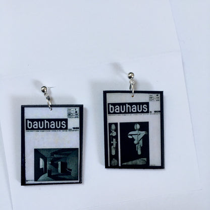 Museum-Inspired Sustainable Earrings Bauhaus Journal by Joost Schmidt earrings Obljewellery